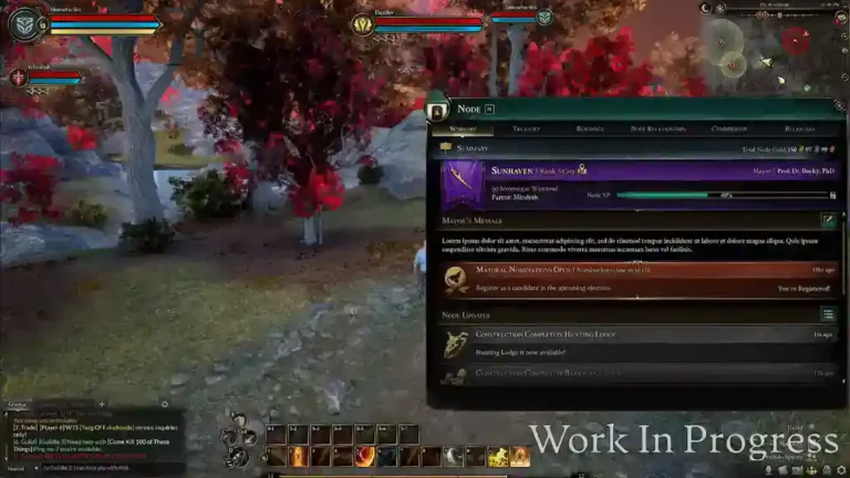 Ashes of Creation – تفاصيل المرحلة الثالثة من Alpha في تحديث التطوير الأخير 9 ashes of creation alpha 2 phase 3 nodes towns 1